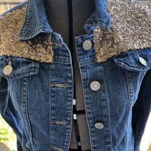 Kid sequins jean jacket